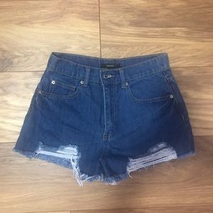 Ladies’ Dark Blue Denim Jean Shorts - Forever 21